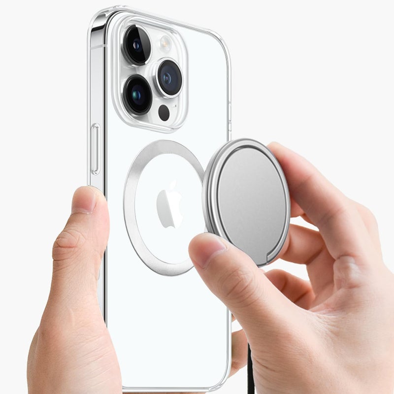 TENOC Universal Metal Ring Sticker for Magnetic Charger Compatible with iPhone/Samsung/Android All Cellphones, Magnetic Mount/Phone Holder Conversion Accessories, 3Pcs, Silver - Image 3